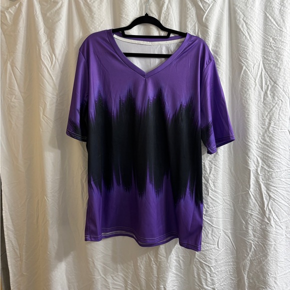 Tops - Purple and Black Blouse. Size 5X.